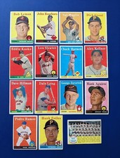 1958 Topps - 15 Card Lot - Bob Lemon HOF / Roseboro ROOKIE / Maglie Groat Kasko+
