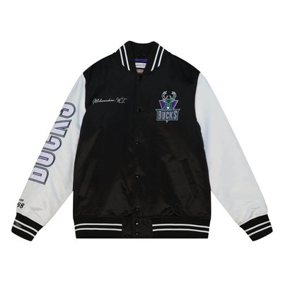 Milwaukee Bucks NBA Mitchell & Ness Team Origins Varsity Satin Jacke-L