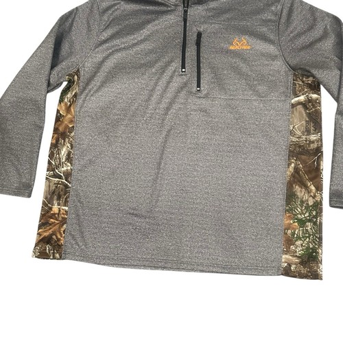 Realtree Edge 1/4 Zip Pull Over Jagd Camouflage Langarm Grau Herren XXL - Bild 3 von 11