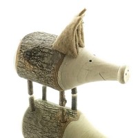 nature trends GlüCksbringer Holz-Schwein Creme & Braun Ø 8 Cm