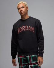 75 NEW Jordan Essentials Men's Fleece Holiday Sweatshirt Black FV7460-010 XL
