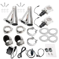 2x 2" Electric Exhaust Valve Y Pipe Kit w/ Remote Switch