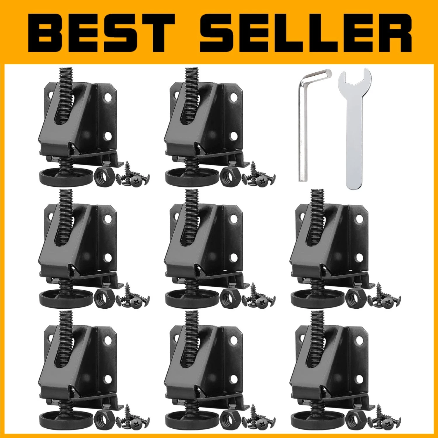 Furniture Leg Leveler Kit with Lock Nuts - 8 Pieces