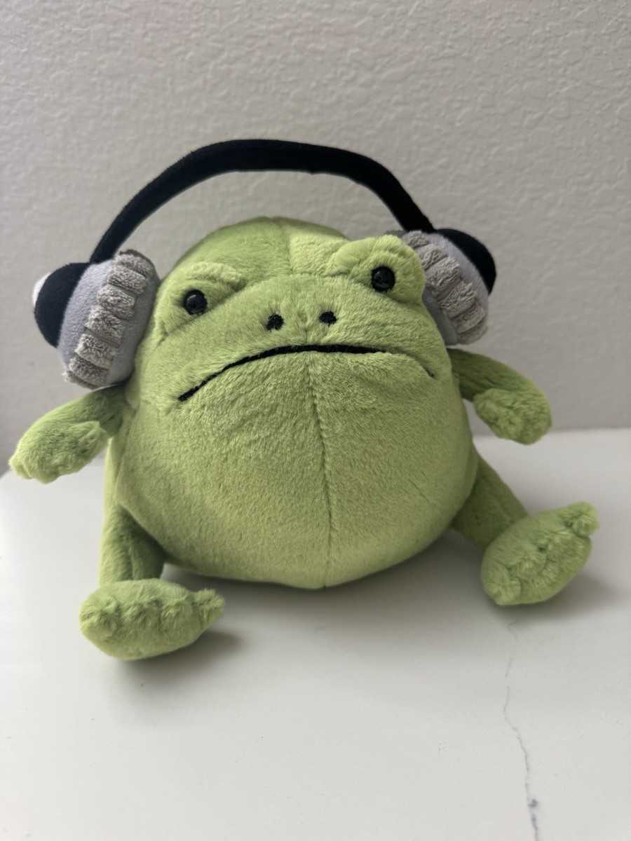 Authentic NWT Jellycat Ricky Rain Frog with Headphones Retired