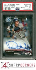 2017 BOWMAN DRAFT CHROME DRAFT PICKS AUTOGRAPHS #CDADW DREW WATERS RC PSA 10