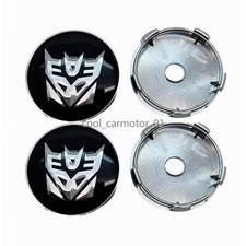 4x 60mm Black Silver Transformers Decepticons Car Wheel Center Hub Cap Silver