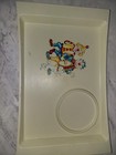 Vintage Plastic Kid's Serving Tray, Cream Circus Clown w/ Cup Holder — photo 1
