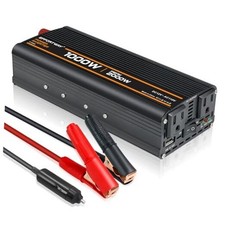 Power Inverter, Inverter 12V to 110V with 2 AC Outlets, 2.1A USB 1000W 1000W
