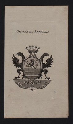 1800 - Grafen von Ferraris Wappen coat of arms Genealogie Heraldik Kupferstich