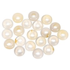 20pcs Natural Stone Beads 6x12mm Large Hole Craft Beads, White Agate