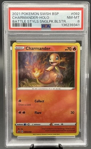 Charmander SWSH092 Sword & Shield Promo Cosmo Holo Pokemon TCG PSA 8 NM-M