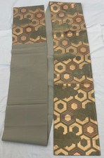 Japanese Vintage Kimono Fukuro Obi Silk Gold Traditional Embroidery 159 x 12 in