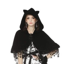 Dark In Love Size XLWomen's Lolita Cat Ears Cape with Star Tassels