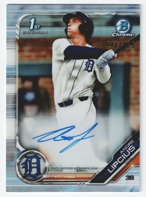 2019 Bowman Chrome Andre Lipcius 1st Rookie RC Refractor /499 Autograph #CDA-AL