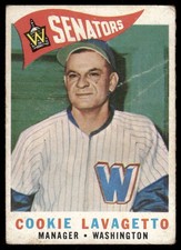1960 Topps #221 Cookie Lavagetto Washington Senators Very Good 59029