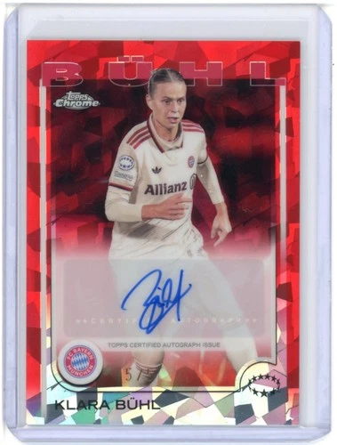 2024-25 TOPPS CHROME UEFA WOMEN'S UCL SAPPHIRE RED AUTO KLARA BUHL /5