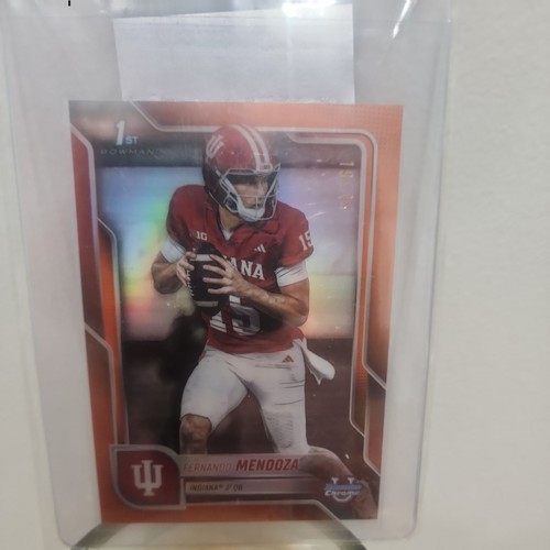 Fernando Mendoza [Orange Refractor] #109 2025 Bowman Chrome University card