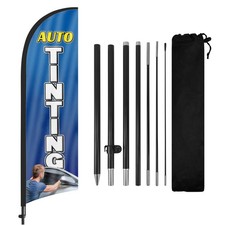 Auto Tinting Feather Flag 8FT with Pole  Ground Stake for Tint Shop Sign