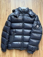 Moncler Maya Navy Quilted Shell Down Hooded Jacket Size 3 (100% AUTHENTIC)