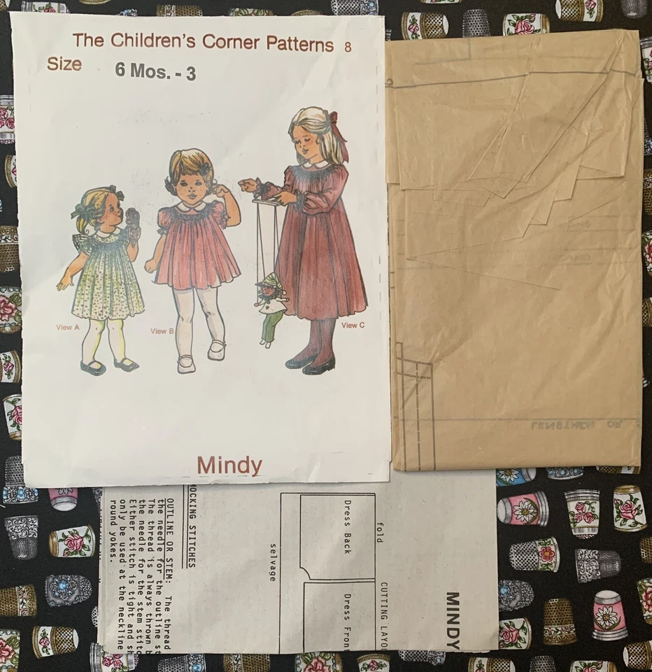 *OOP* Children's Corner Sewing Pattern #8 Mindy Size 6 months-3 yrs UNCUT/Dress  - Image 3 of 4