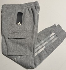 Adidas Joggers Sweatpants Boys Medium Gray Cargo