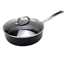 Viking Nonstick Hard Anodized 3qt (2.8L) Saute Pan With Clear Glass Lid  