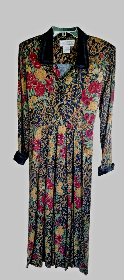 Maxi Vestido Jessica Howard Mujer Talla 14 Grande Tapiz Paisley Rayón Plisados Corbata Foto 4 de 4