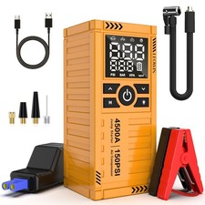 Jump Starter with Air Compressor, Battery Jumper Starter Portable 9.0 Gas/6.5...