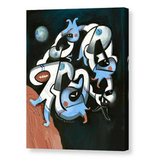 Tommervik EARTH VERSUS MARS Alien Outer SPACE FOOTBALL | 9.5" x 12 Canvas Print
