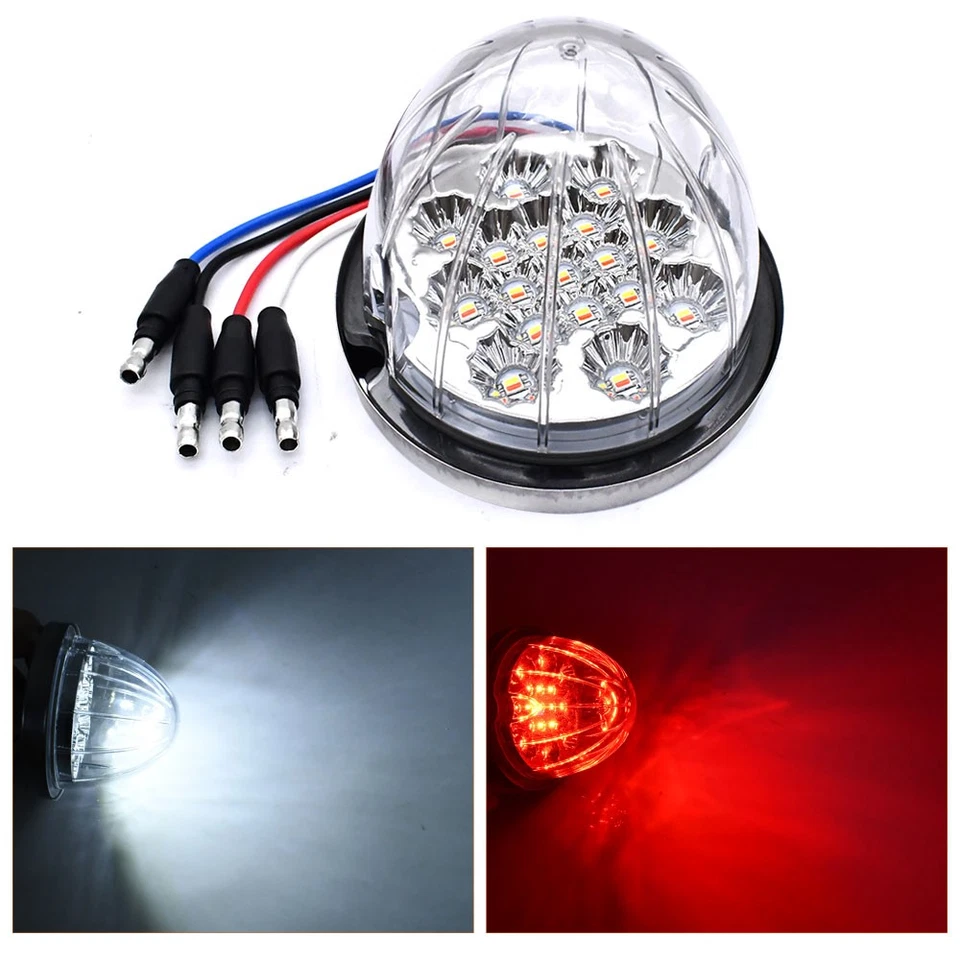 2X 17LED Luces de Sandía Rojo/Blanco Reflector Luces de Señal de Giro para Peterbilt Foto 3 de 4