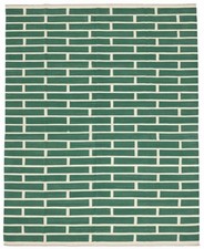 Hand Knotted Wool Kilim Dhurrie Rug Color Green and White Handmade Design Carpet