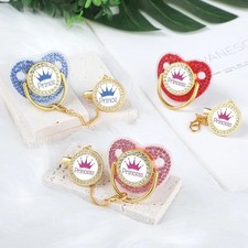 Crown Newborn Pacifier Clip Chain Baby Dummy Silicone BPA Free Toddler
