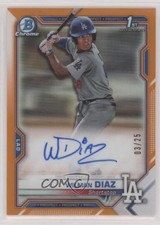 2021 Bowman Chrome Prospect Orange Refractor 3/25 Wilman Diaz #CPA-WD Auto 0q4s