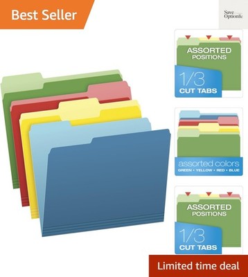 Colored File Folders, 36 Pack, Letter Size 8.5'' x 11'', 3 Tabs, Durable Paper,...
