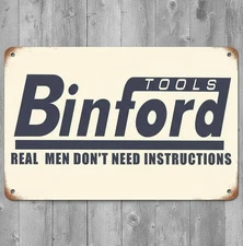 Binford Tools 8 x 12 Novelty Metal Sign Made In USA New!