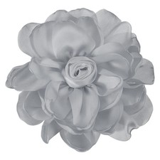 Flower Brooch Pin, Satin Rose Hair Flowers Clips for Wedding Gray