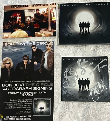 BON JOVI THE CIRCLE Hand Signed Cd Jon Torres, Bryan Sambora 2010 Photo Flyer - Bild 2 von 21