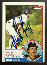 Wade Boggs Boston Red Sox Signed Autographed 1983 Topps ROOKIE Card MLB COA