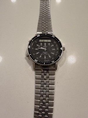 Vintage Seiko Baby Arnie H556-5029 Quartz Mens Stainless Steel Ana-Digi Watch