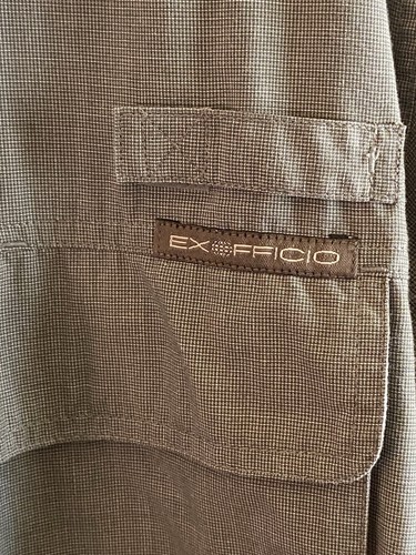 Buzz Off Insect Shield Exofficio Men’s L Olive Green Shirt Long Sleeve Vents - Picture 3 of 5