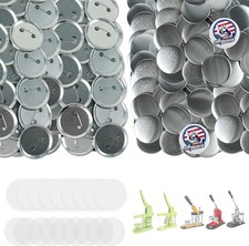 200 Sets 2.25 Inch Button Maker Supplies Metal Badge Parts With Blank Paper Set