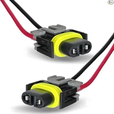 Pack-2 Fog Light Harness Connector with Wire, Waterproof Pigtail Adapter Plug