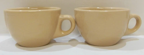 Set of 2 TEPCO China Restaurant Ware Diner Tan Coffee Cups