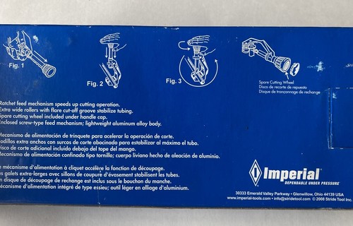 NOS Imperial Profi Rohr Rohrschneider # 206-FB 3/8" - 2-5/8" blau Hergestellt in den USA - Bild 7 von 8