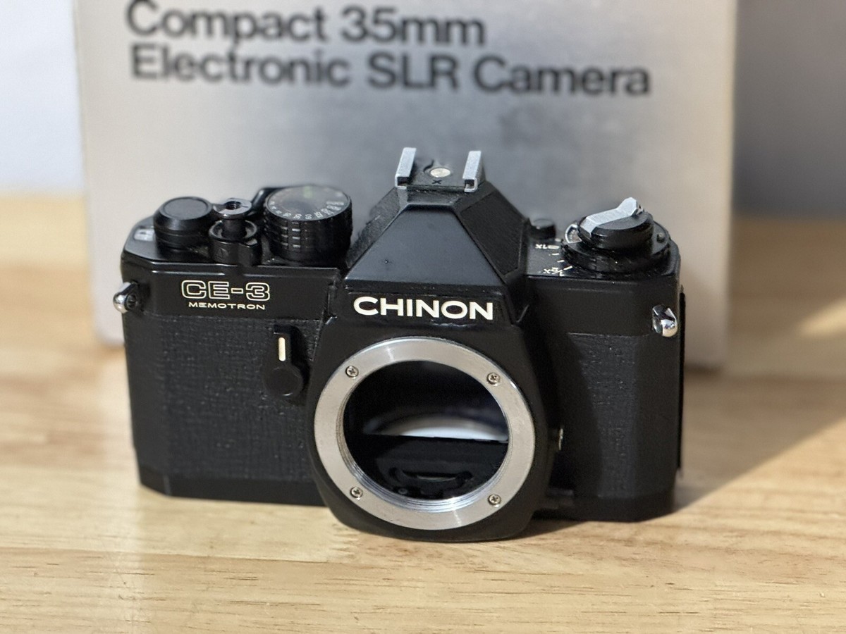 【完動品】CHINON CE-3 MEMOTRON Chinon CE-3 Memotron 35mm SLR Film Camera Body Black w/ Box