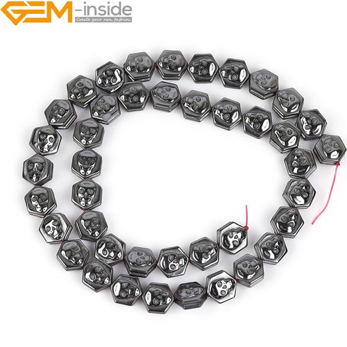 Cuentas de hematita negras naturales fabricación de joyas poder energía chakra 15" moneda cruz - Imagen 162 de 360