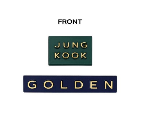 BTS JUNGKOOK GOLDEN BADGE SET Japan Official shop ARMY K-pop Logo USED/MINT - Picture 5 of 9