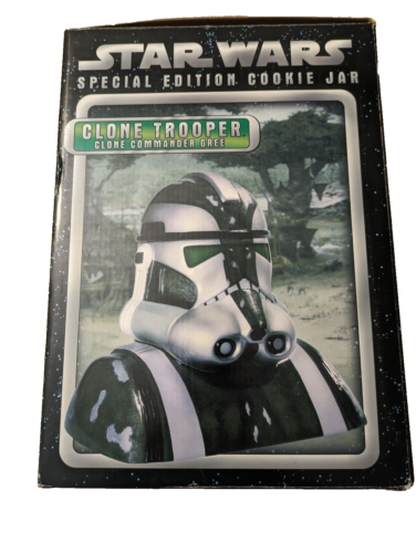 2005 Cards Inc. Personnages STAR WARS clone soldat vert céramique BISCUIT JAR rare - Photo 1 sur 15