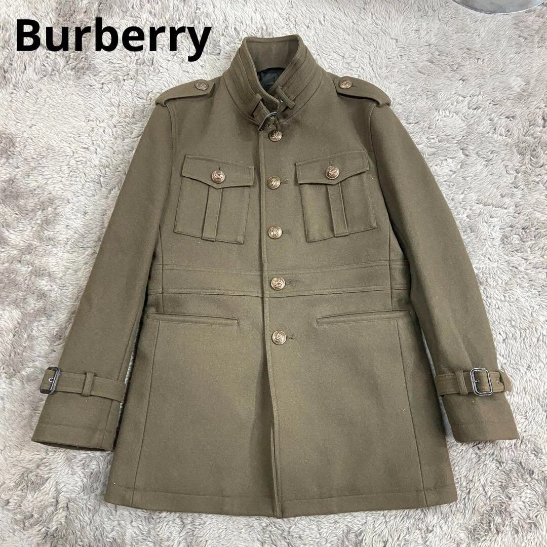 Cappotto Burberry Black Label Napoleon lana kaki uomo taglia S autentico