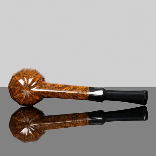 MUXIANG Glatte Lovat-Pfeife aus Bruyèreholz Tabakpfeife gerader Schaft Ebonit - Picture 3 of 7